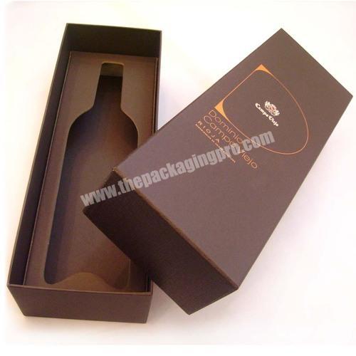 Custom Cardboard gift box fold Single Wine Bottle unique box packaging