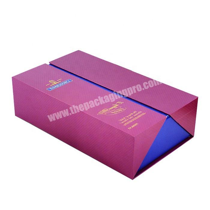 Custom cardboard gift paper box for 2 bottle 750ml wine