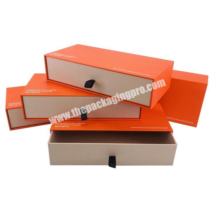 Custom Cardboard Gift Paper Sliding Drawer Boxes whit Logo Printed Luxury Drawer Box Packaging for Clothes Belts wallet scarf