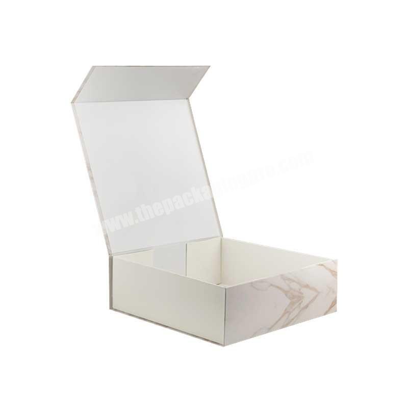 Custom cardboard magnet marble gift packaging boxes with magnetic lid
