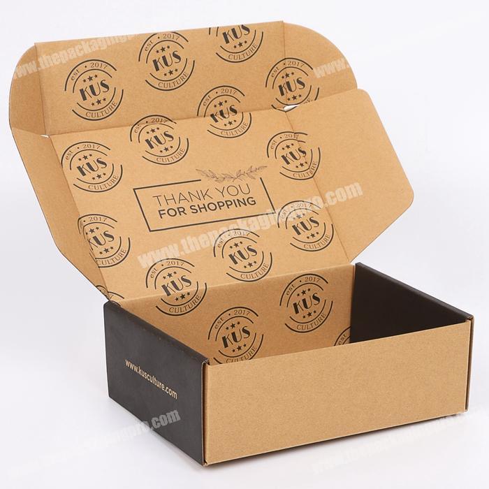 custom cardboard mailer box matte black tuck top colored recycled paper shipping corrugated box for clothing garment