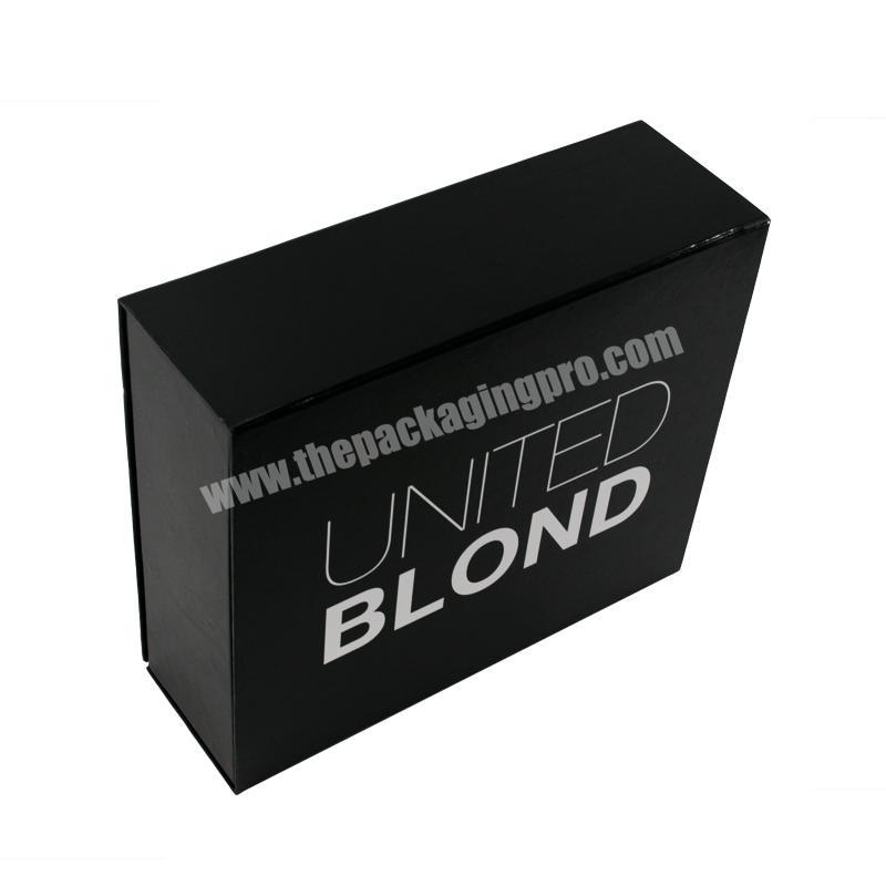 Custom Cardboard Paper Black Flip Top Book Shaped Box Packaging Box with White Logo Foiled