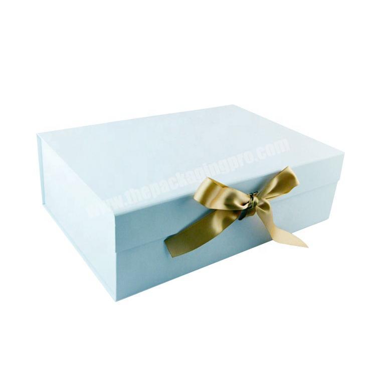 Custom Cardboard Paper Packaging Magnetic Bridesmaid Gift Box With Ribbon Closure