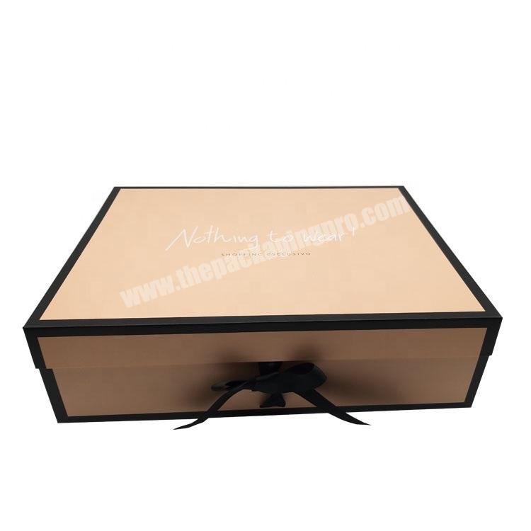 Custom Cardboard Paper Packaging magnetic Gift Box with Ribbon Folding Gift Box