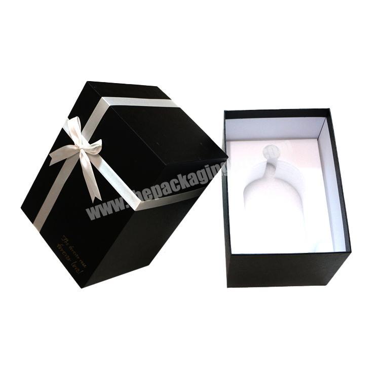 Custom Cardboard Small Glass Bottle Perfume Gift Black Luxury Eva Foam Packaging Box