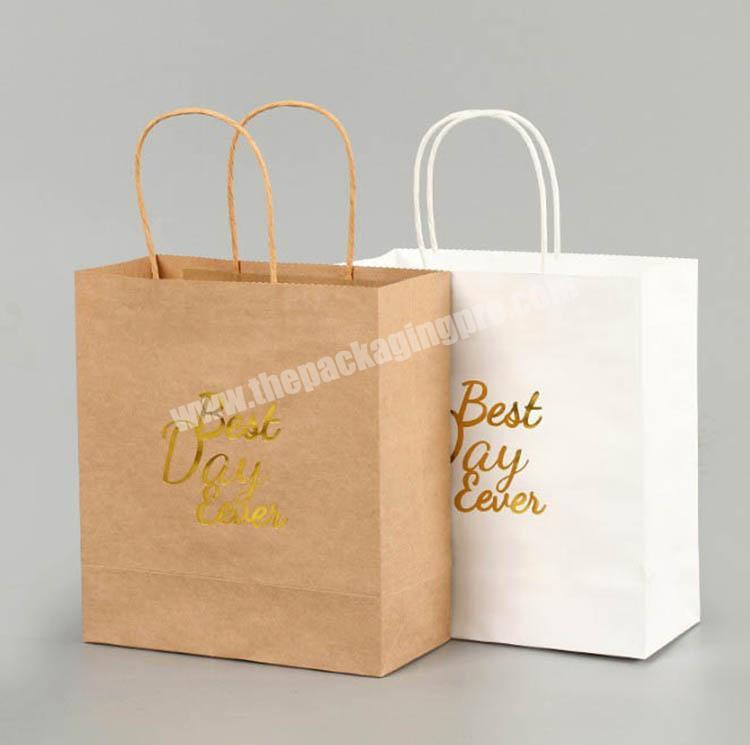 Custom cheap Bakery Food Packaging Brown Craft Kraft Paper Bags with handle bag