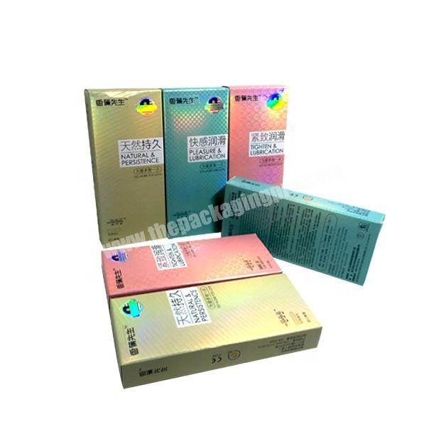 Custom cheap fashion personal care condom paper package product box emballage
