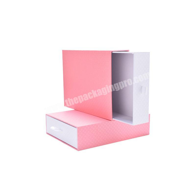 Custom Cheap Price Small High Quality Paper Sliding Packaging Ribbon Pull Hardboard New Design Kraft Cardboard Gift Drawer Box
