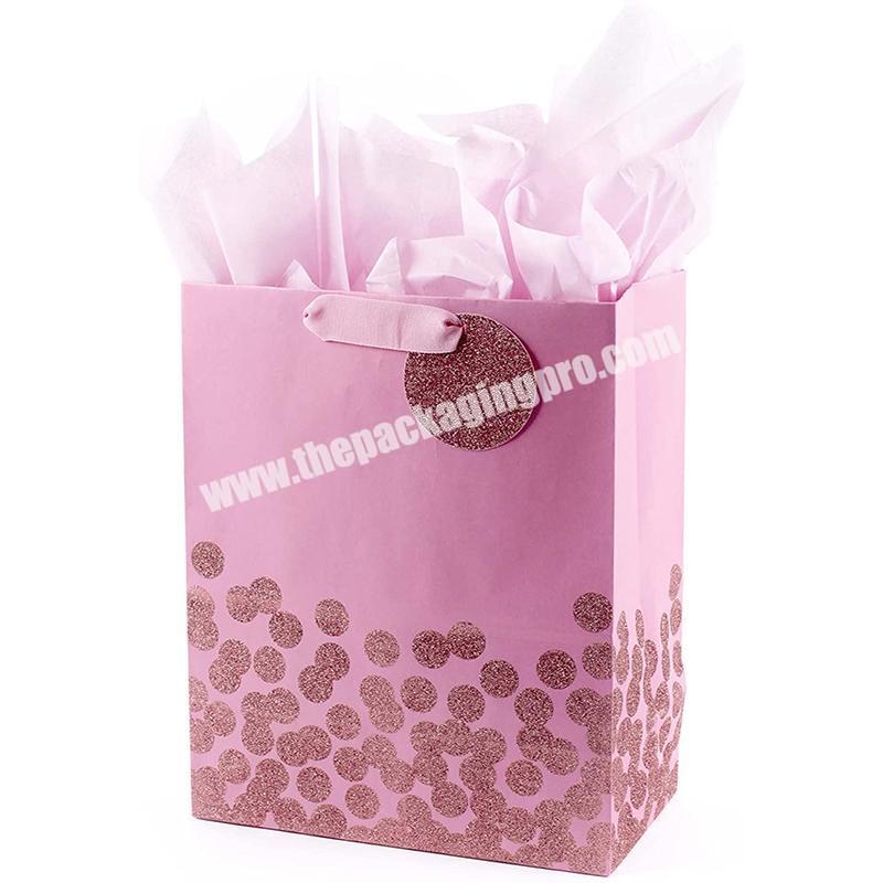 Custom children gift bags logo printed rigid cardboard paper bag