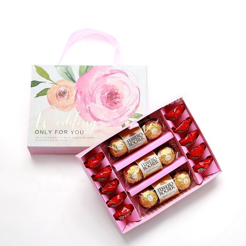 Custom chocolate empty small sliding open gift packaging box for wedding