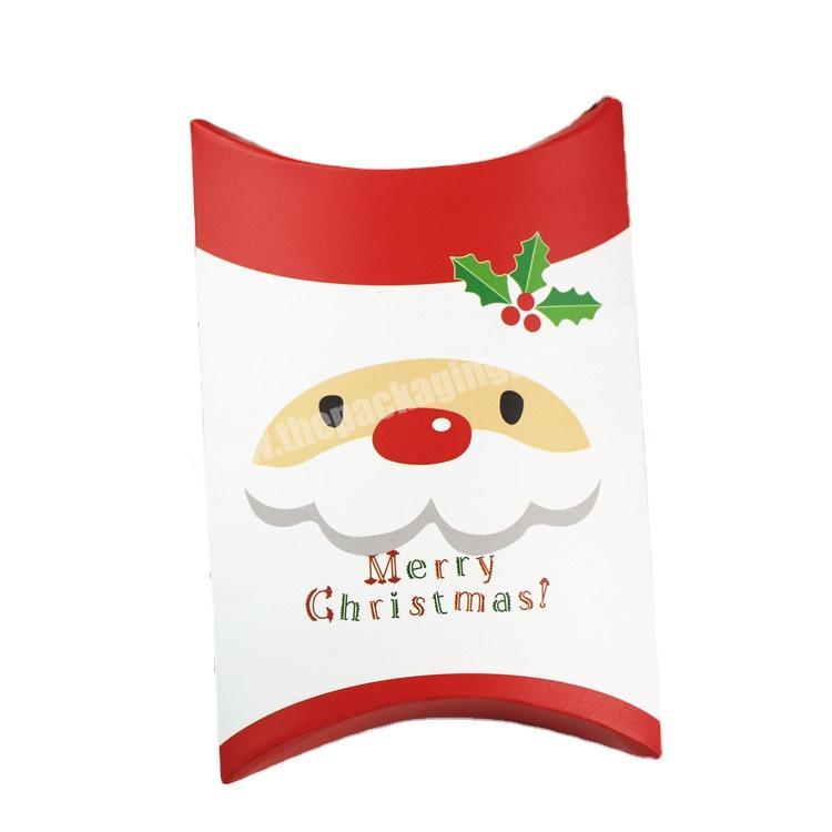 Custom christmas pillow shape candy packaging gift box