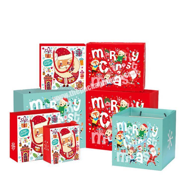 Custom CMYK packaging Christmas decoration paper bag for gift