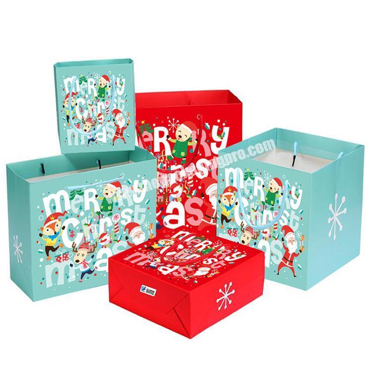 Custom CMYK packaging coated paper Christmas bag for gift