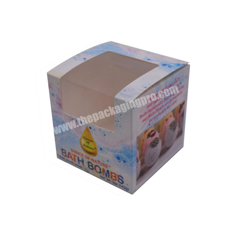 Custom CMYK printing recycled kraft box cookie foldable gift box packaging cardboard box with plastic window