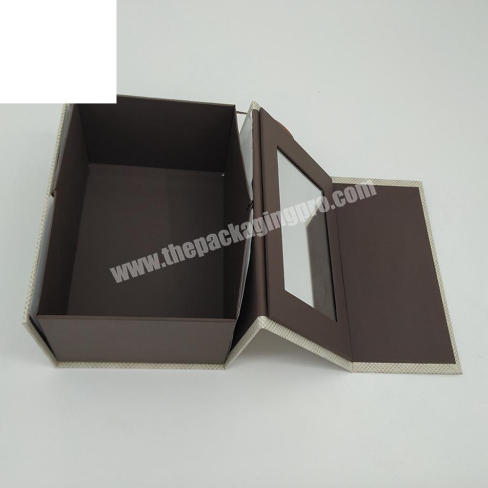 Custom collapsible rigid flat cardboard paper folding magnetic closure gift box packaging