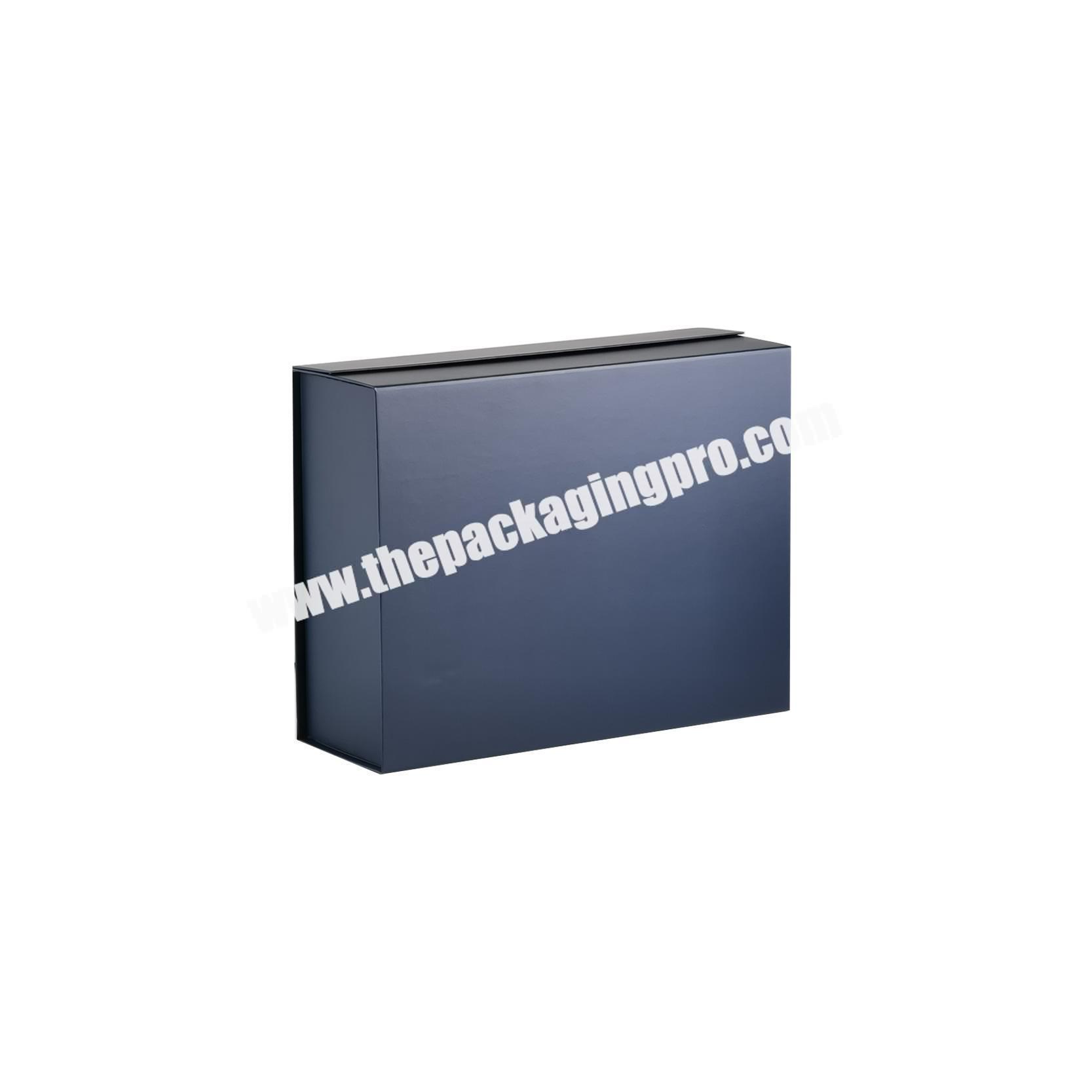 Custom color blue folding rigid dress packaging magnetic closure gift box