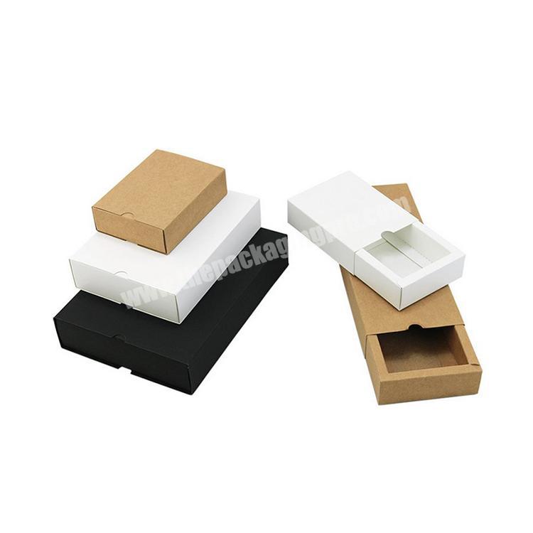 custom color kraft paper Gift box blank drawer boxes product packaging box with pvc window for dessert