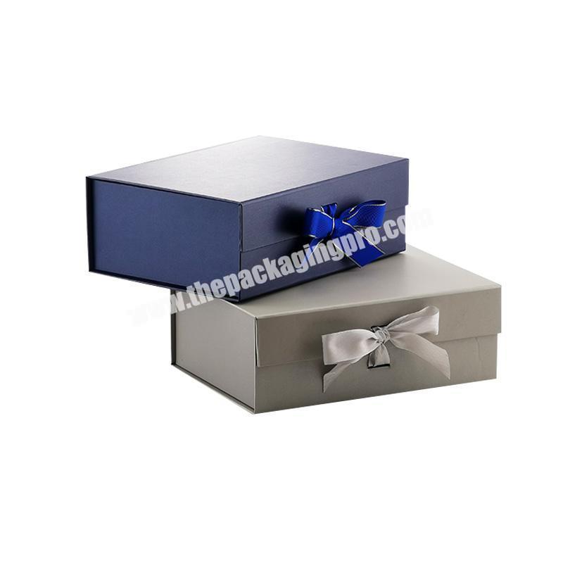 Custom color paperboard reusable collapsible magnet gift boxes packaging