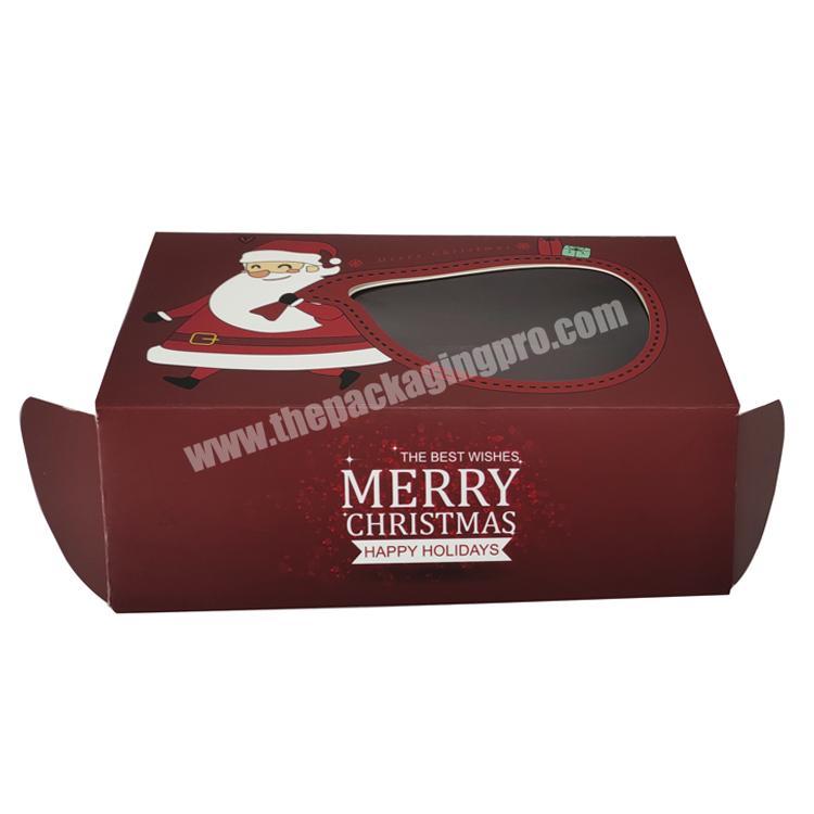Custom color printed clear window Christmas folding paper box