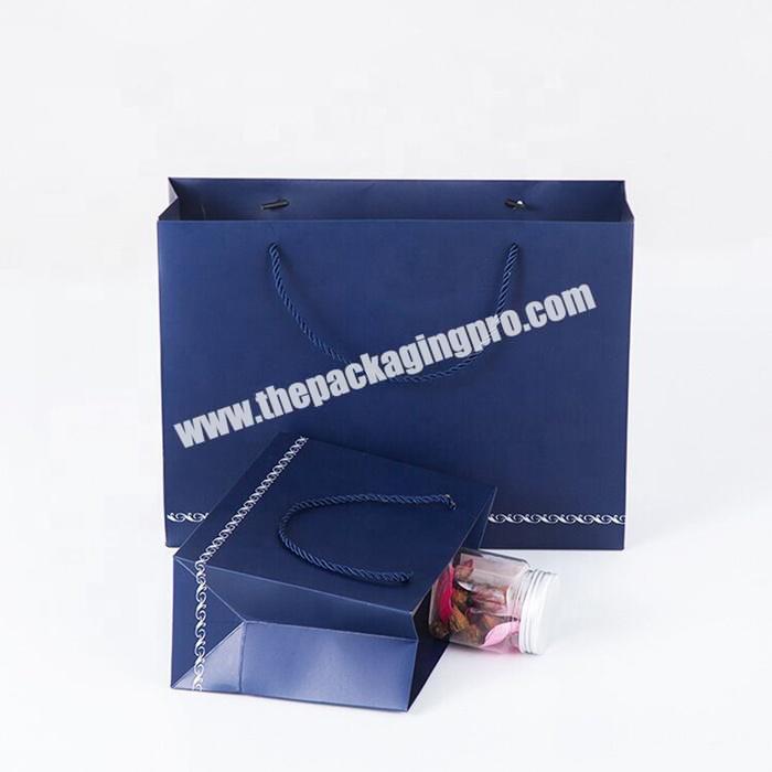 Custom color printed paper shopping bag with different types handle