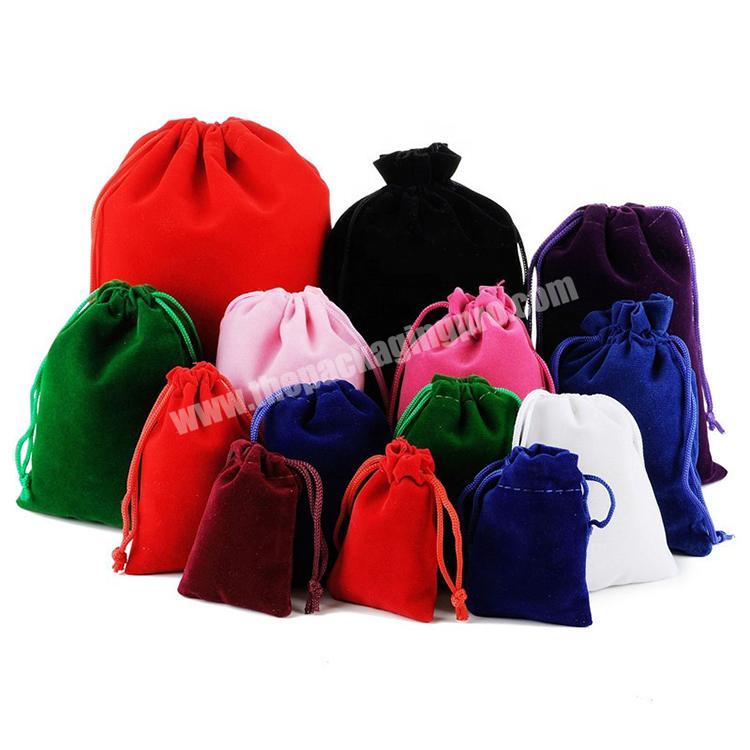 Custom Colorful Velvet Pouches Jewelry Packaging Display Velvet Drawstring Packing Gift Bags & Pouches