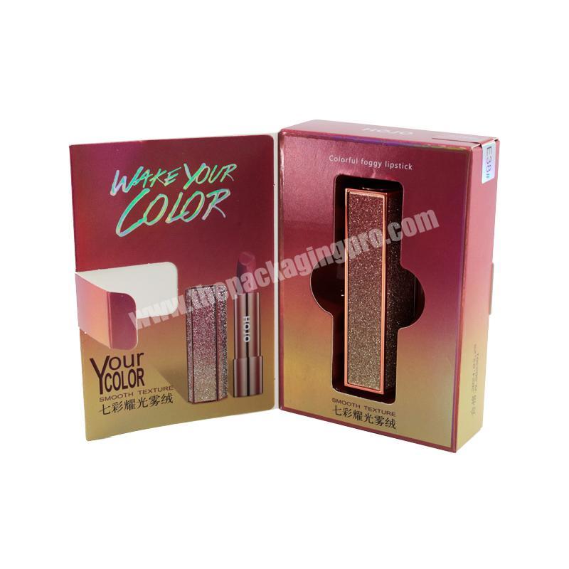 Custom colors for fancy paper packaging for  lip gloss packaging box with new custom design service