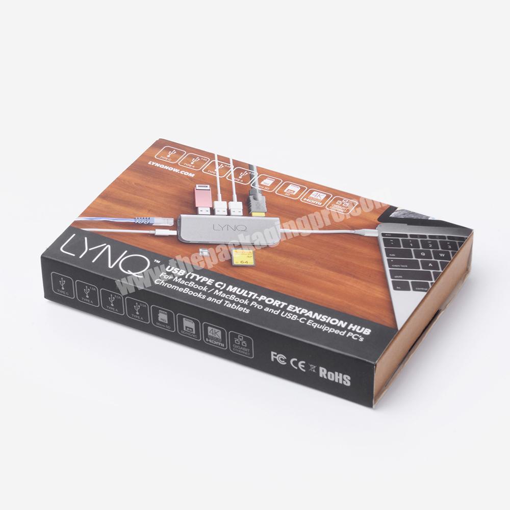 Custom Colour Paper Cover USB Plug Match Paper Carton Packaging Corrugated Box