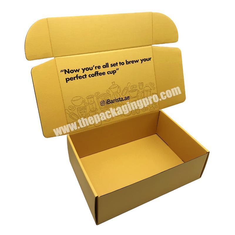 Custom Cookie Snack Tea Candy Gift Boxs Shipping Corrugated Boxes Coffe cup set Cardboard Package Luxury Yellow Box Packaging
