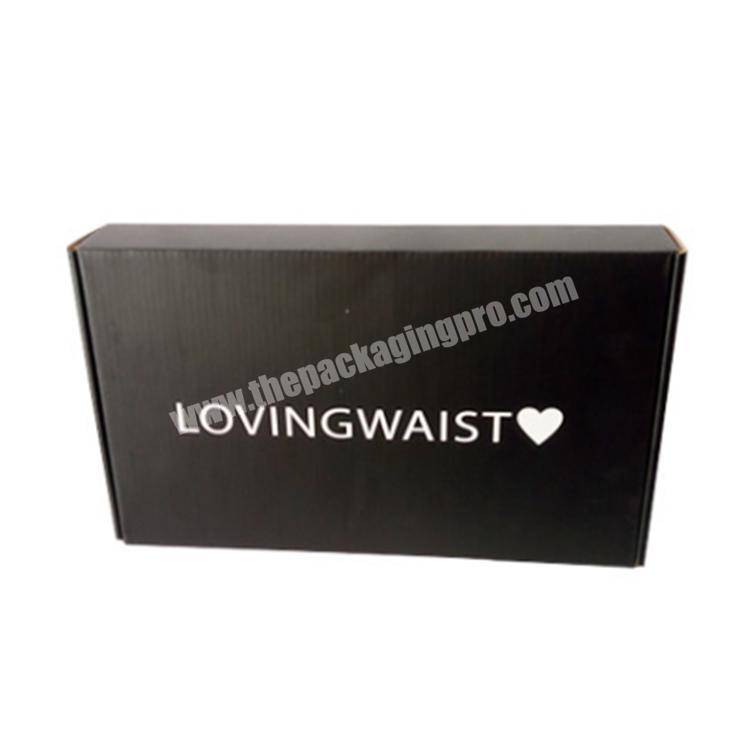 custom corrugated black shipping box clothing box