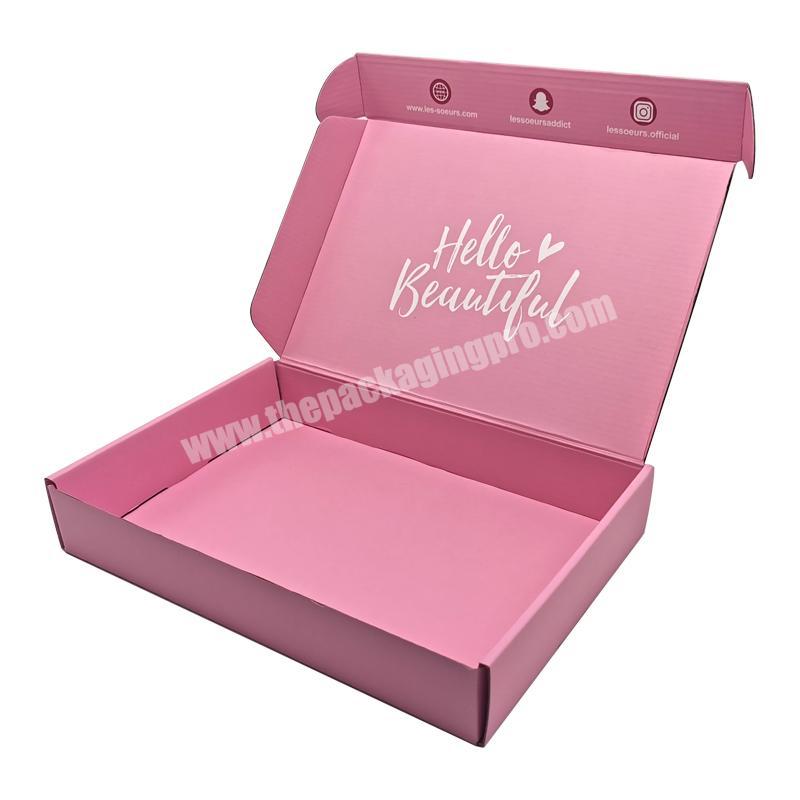 Custom Corrugated Board Packaging Box Matt Pink Mailer Shipping Box