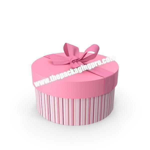 custom corrugated  high quality round paper gift candy box pink wedding