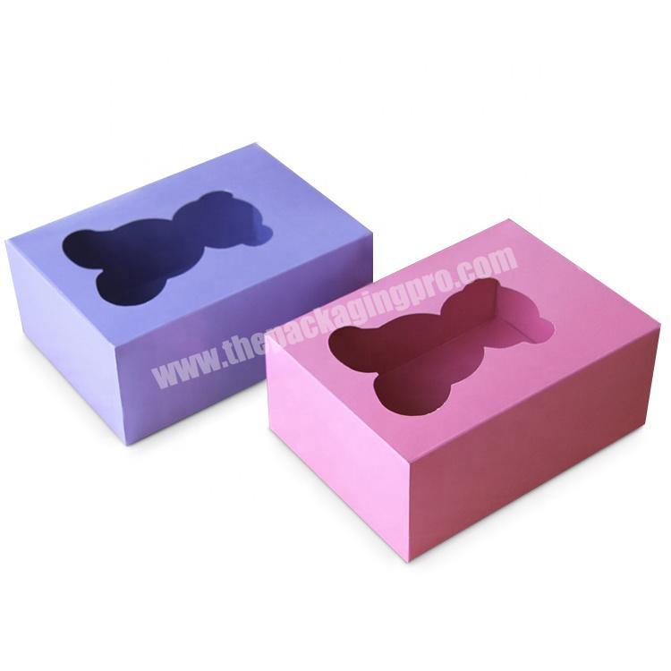 Custom Corrugated Paper Plush Toys Packaging Boxes With Clear Window