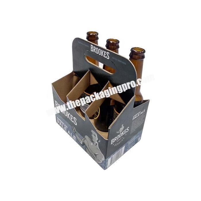Custom corrugated paper wine bottle packaging shipping box with handle