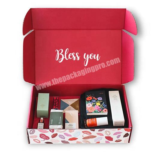 Custom Corrugated Shipping Box Pink Mailer Box for Women's Clothes Cosmetics Eyelash T-shirt Pack Custom Logo