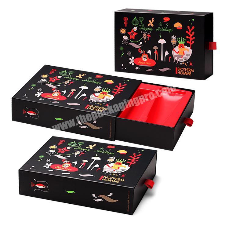 Custom cosmetic Drawer box packaging Boxes with Plastic Tray