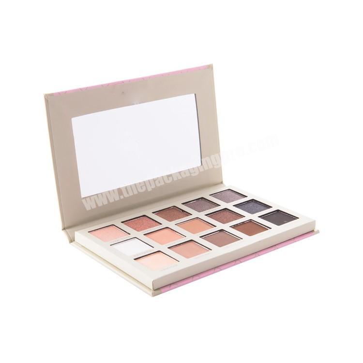 Custom Cosmetic Eye Shadow Paper Clamshell Gift Box with Mirror
