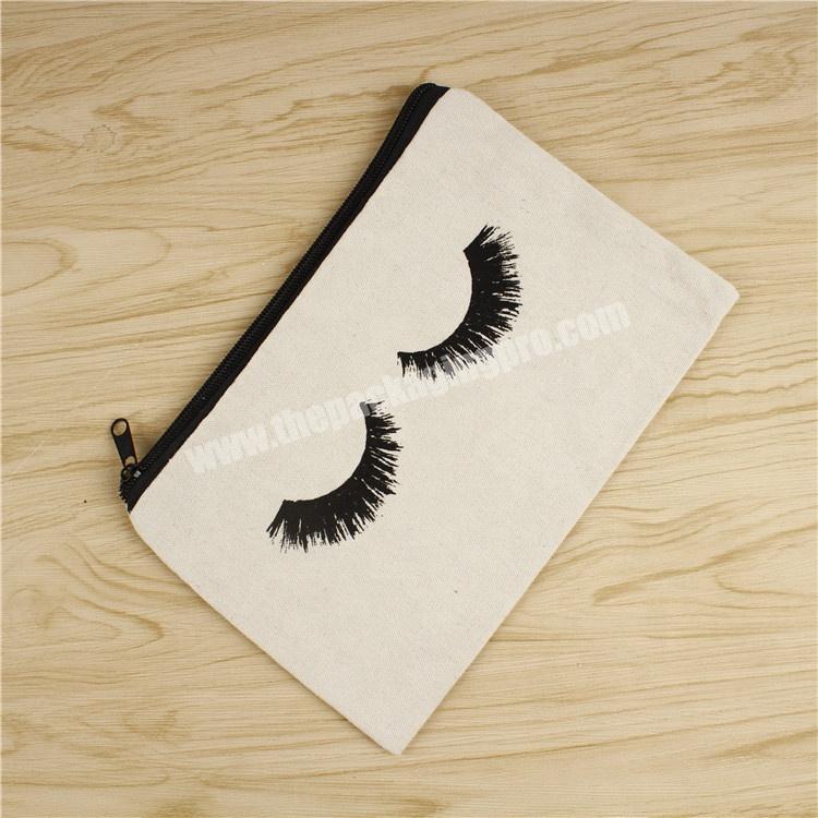 custom cotton canvas cosmetic makeup brushes roll bag pouch