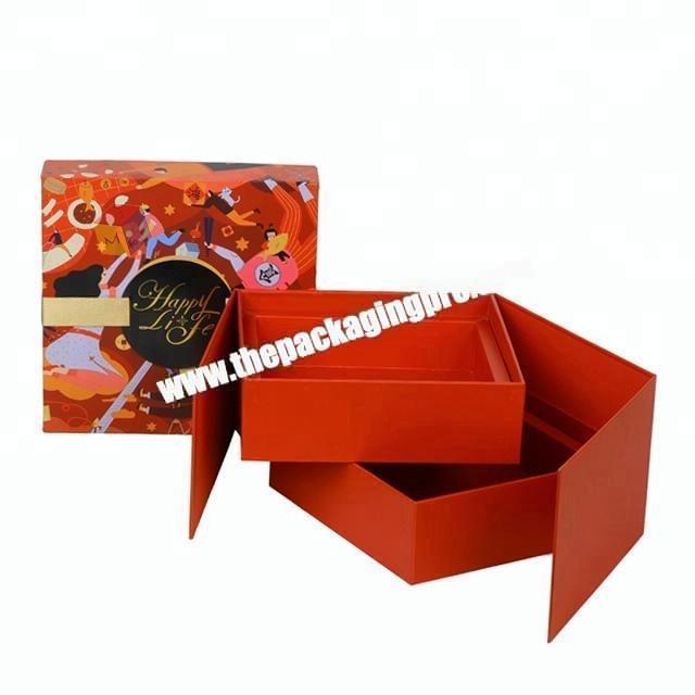 custom creative design double deck christmas candy packaging box