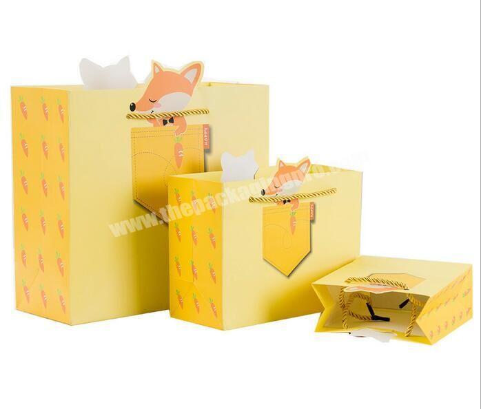 Custom cute carton design printed packaging favor paper bags manufacturers