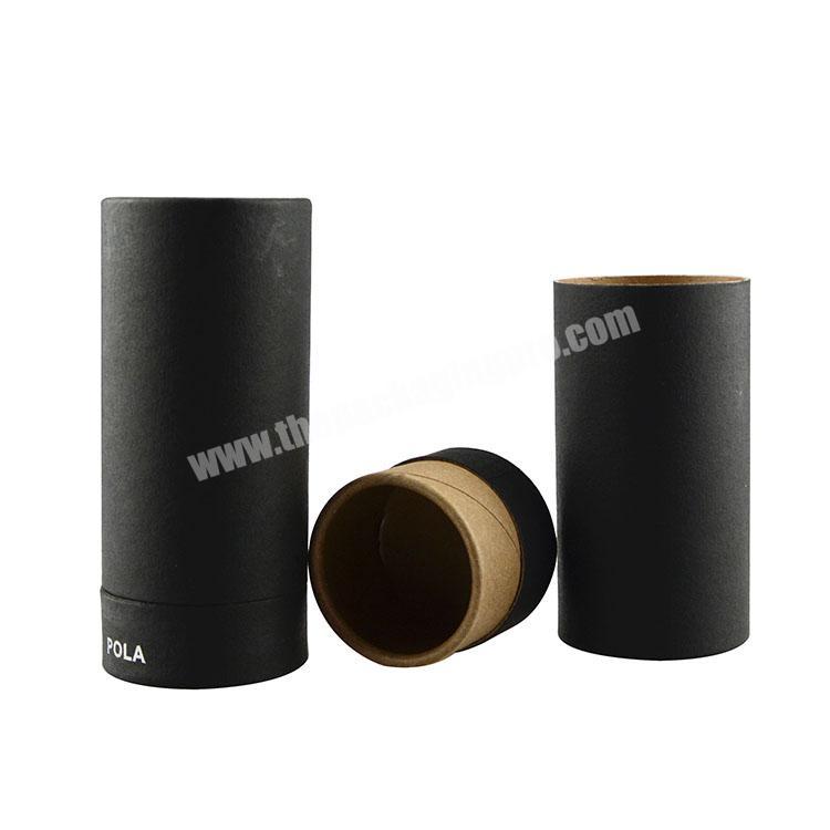 custom cylinder paper box biodegradable black paper cardboard tube for packaging