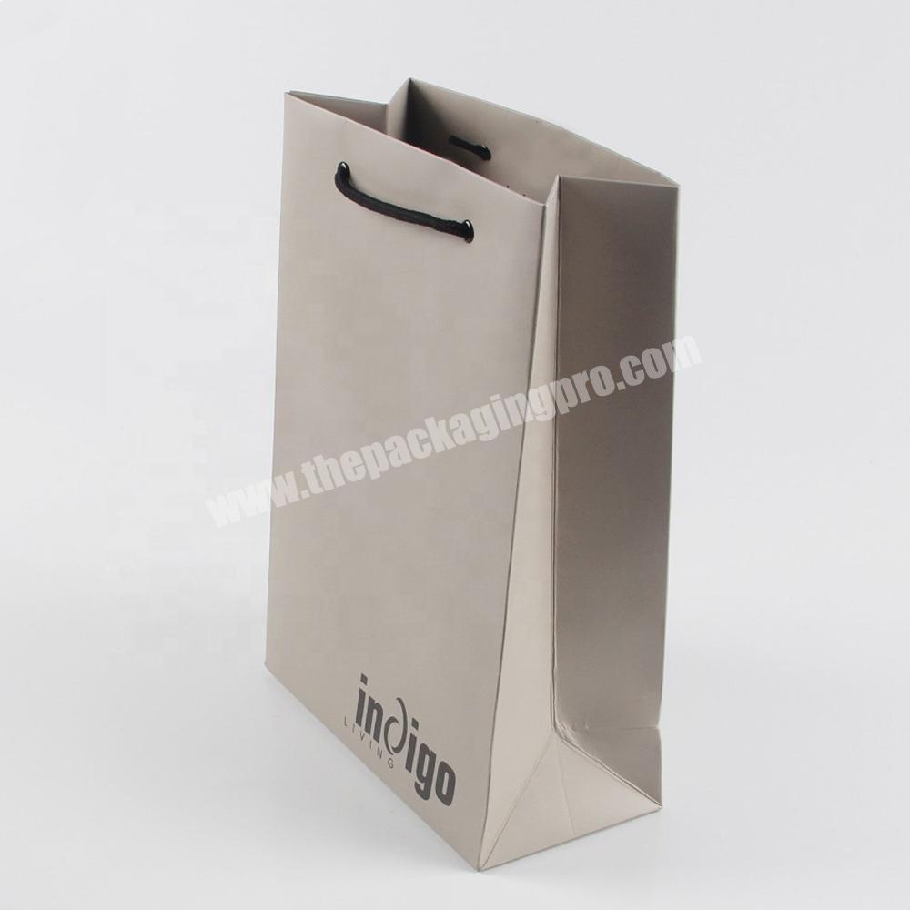 custom dark grey skin care packaging paper bag with logo UV