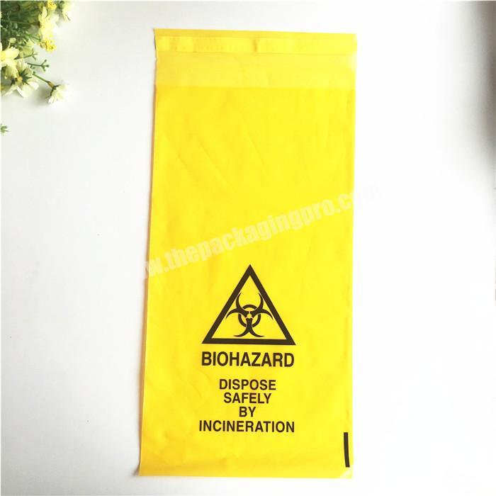 Custom design biohazard plastic yellow hospital cleaning garbage bag