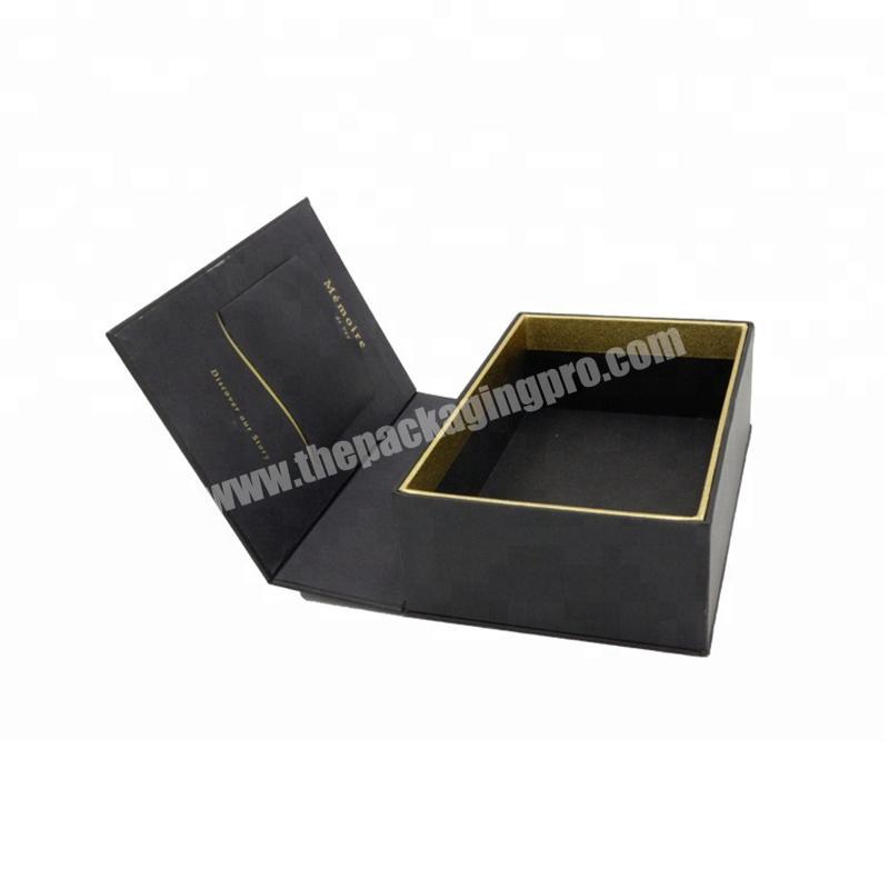 Custom design black texure paper cardboard perfume gift box luxury