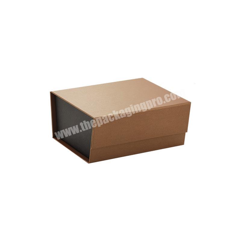 Custom design bronze trapezoid shape magnetic closure folding gift box