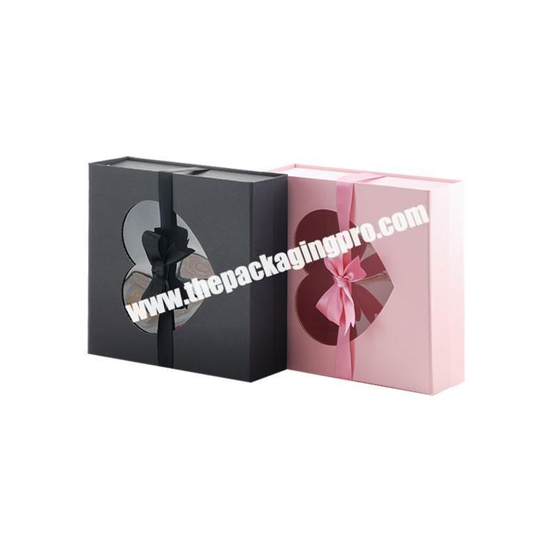 Custom design bulk luxury black magnetic flap flat folding gift boxes