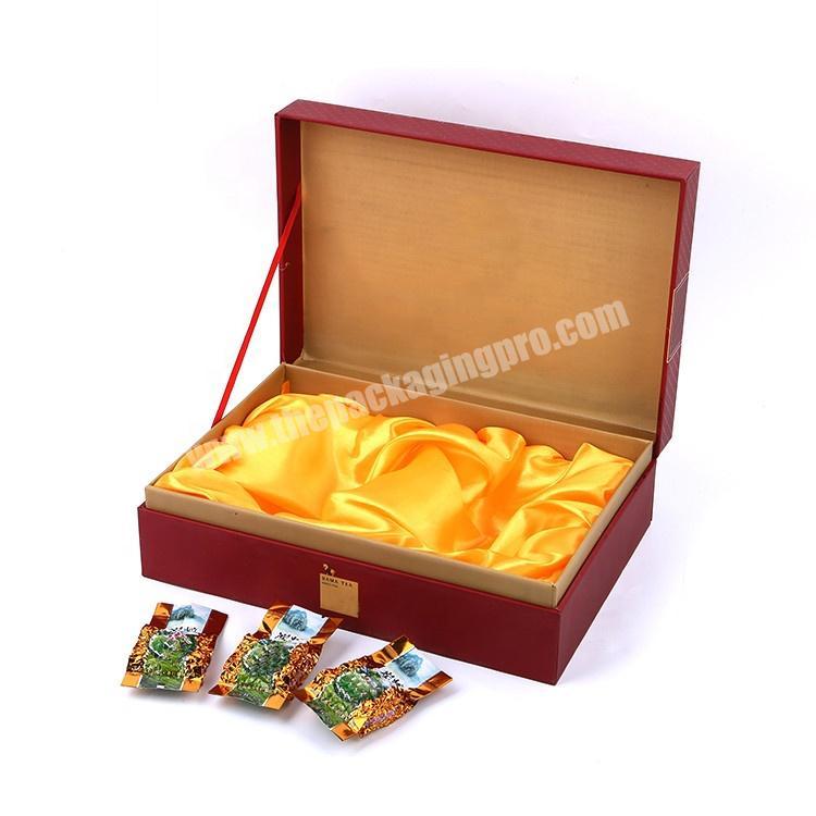Custom Design Cardboard Paper Clamshell Chinese Tea Storage Gift Box Packaging With FoamSilk Insert
