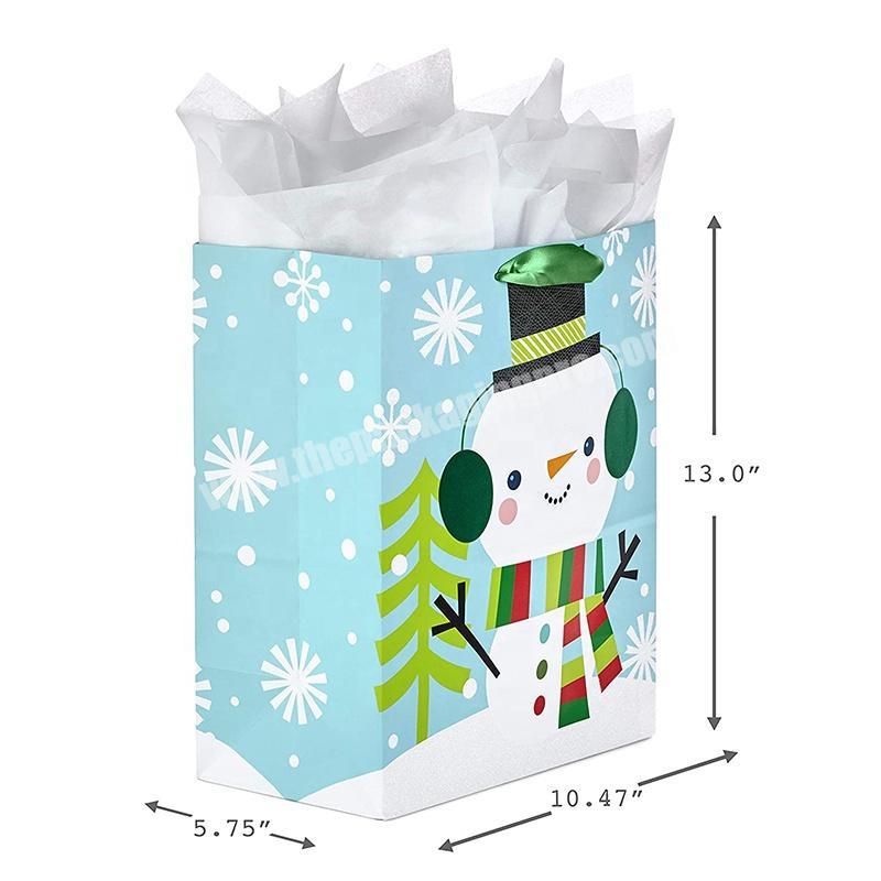 Custom design Christmas gift paper packaging bag for cookies white craft paper bags with low price