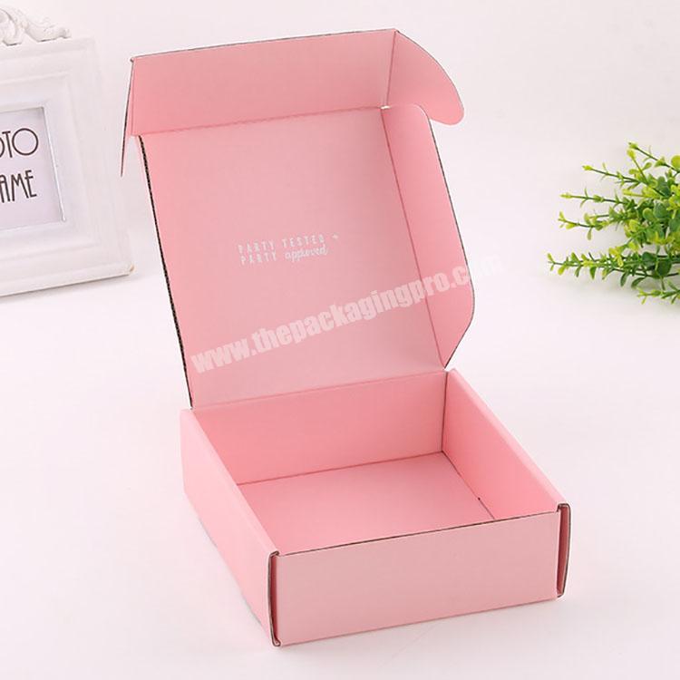Custom design double sides printed sock corrugated shipping box pink packaging box