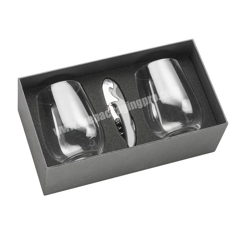 custom design elegant high-end luxury gift paper box full color printing wine glasses box