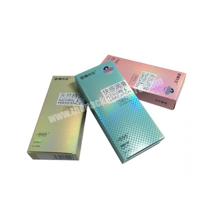 Custom design elegant personal care condom packaging paper product box emballage